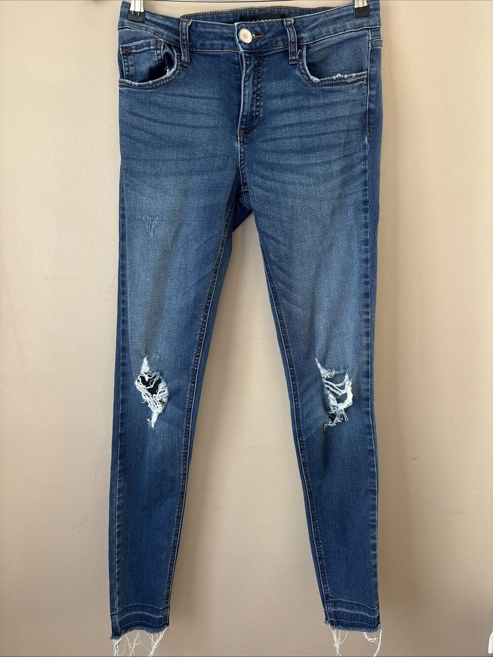 Prosperity Repreve Women’s Size 28 Skinny Jeans Raw Hem Distressed Stretch Denim